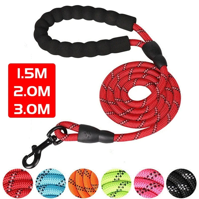 Reflective Dog Leash with Padded Handle - Durable Dual Traction Rope for Strong Dogs - Boost Safety and Control